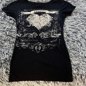 Guess Black and White Graphic Short Sleeve Tee